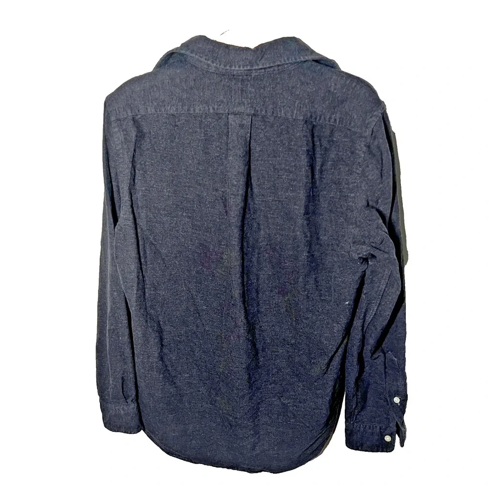 Polo‎ Ralph Lauren Flannel Button Up Shirt Mens Medium Gray Classic Performance